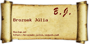 Brozsek Júlia névjegykártya